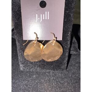NWT J Jill Hammered Silver tone Teardrop Dangle Earrings